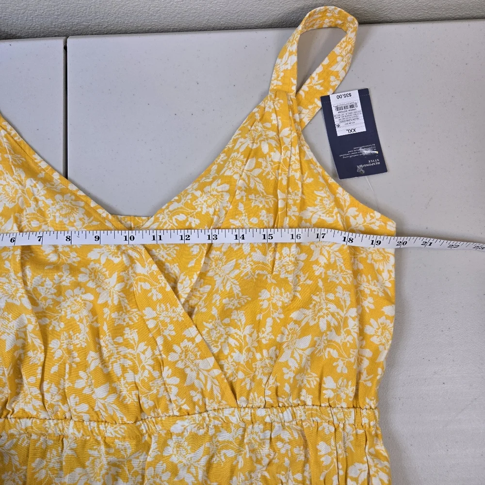 NWT UT Yellow Floral Sleeveless Maxi Dress Size XXL - Picture 9 of 13